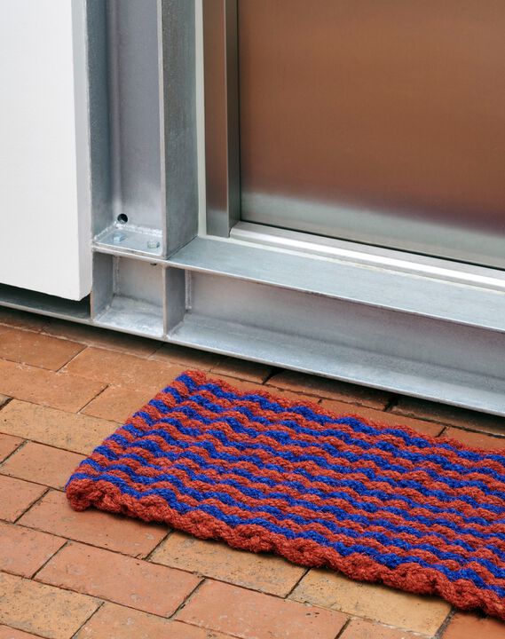 Coco Door Mat-Stripe Wave-Brown and navy