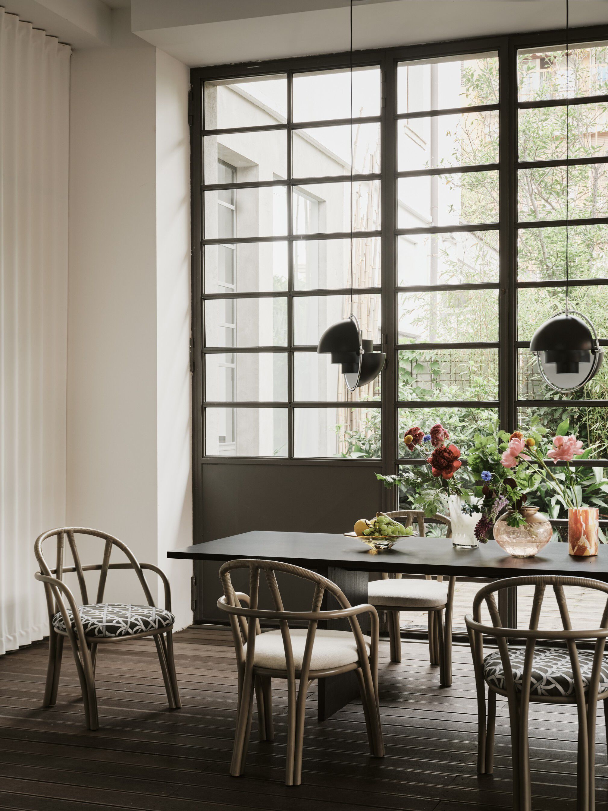 Multi-Lite Pendant - Small (Base: Chrome, Shade: Black Semi Matt)