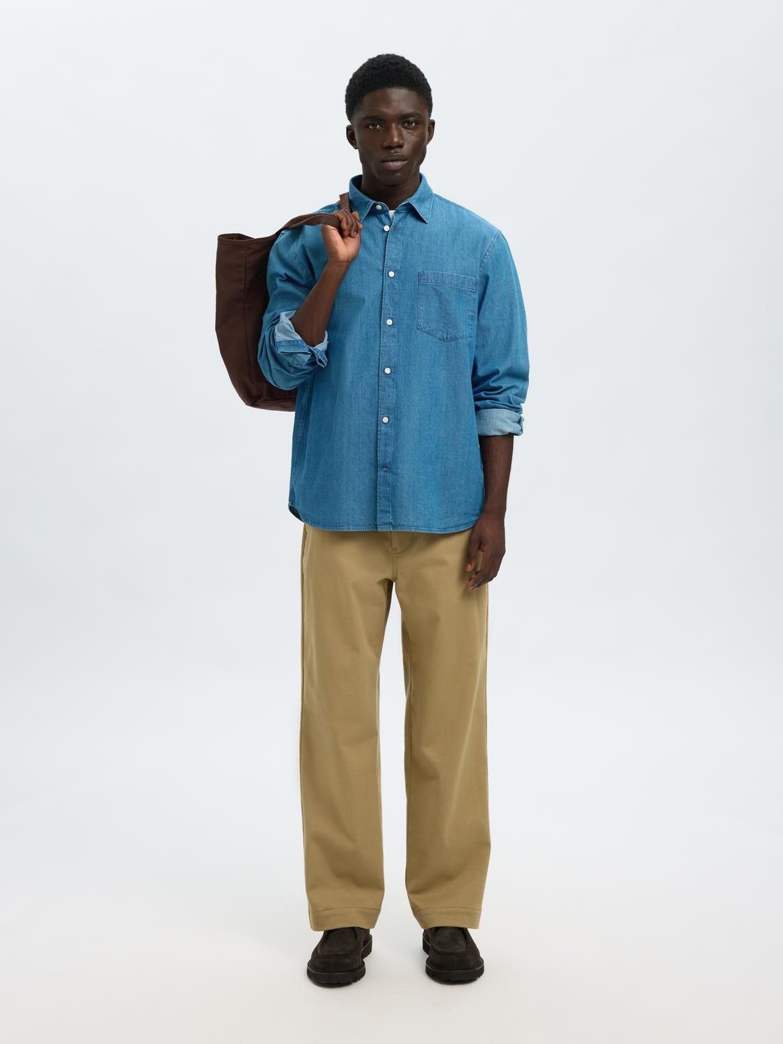 Slmregclaus Carlo Denim Ls Shirt Noos