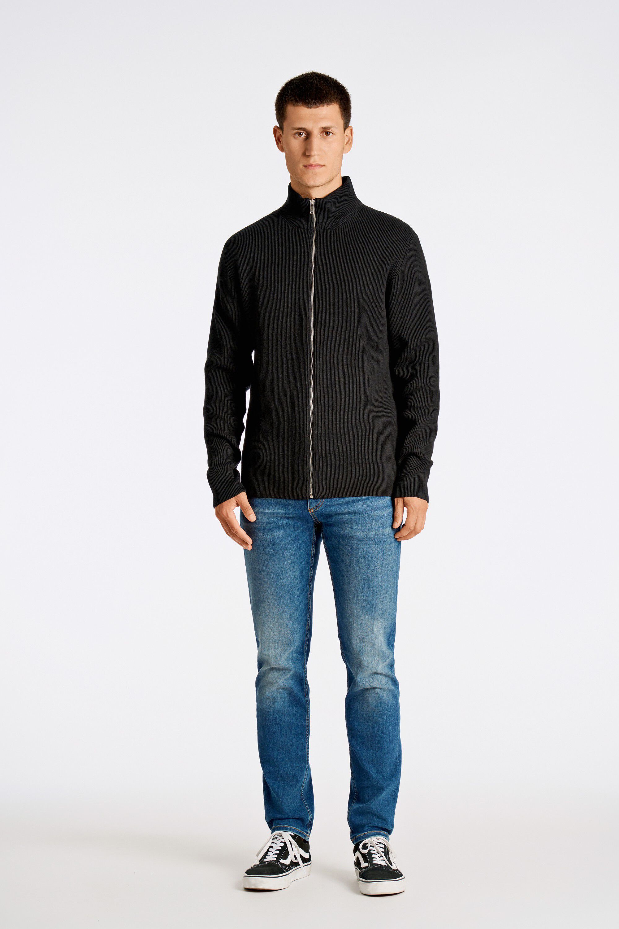 Knitted zip cardigan