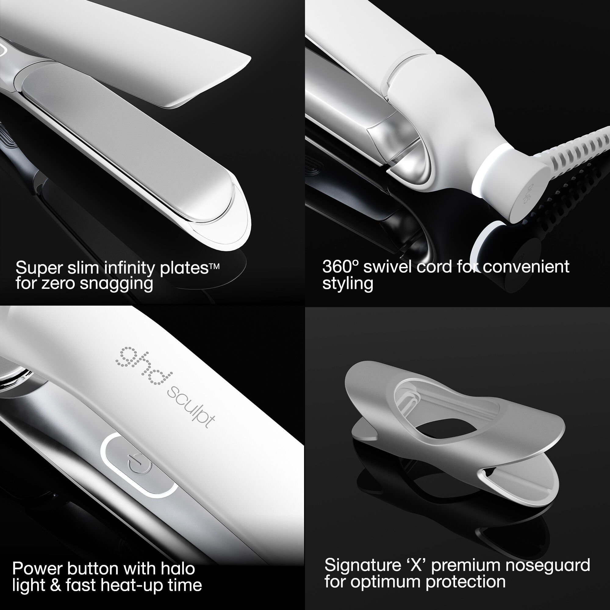 ghd Sculpt Interactive Hair Straightener - White