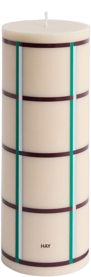 Column Candle-Large-Off-white, green bordeaux and