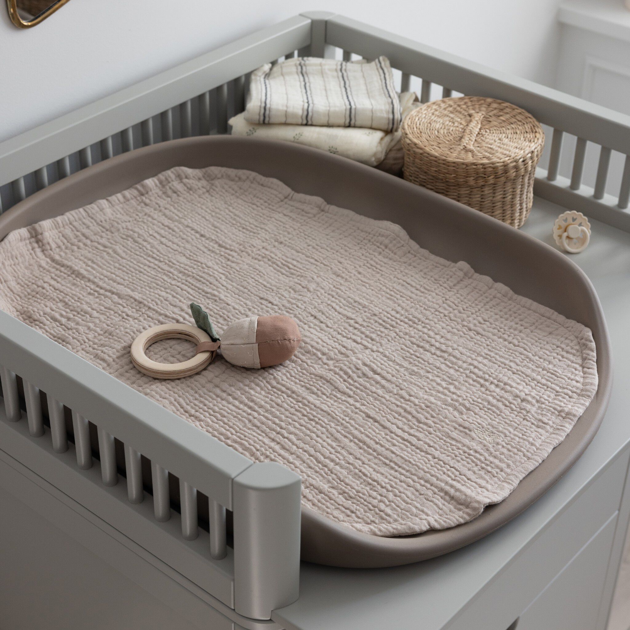 Pusleunderlag 6-lag, 2 stk. , muslin, beige