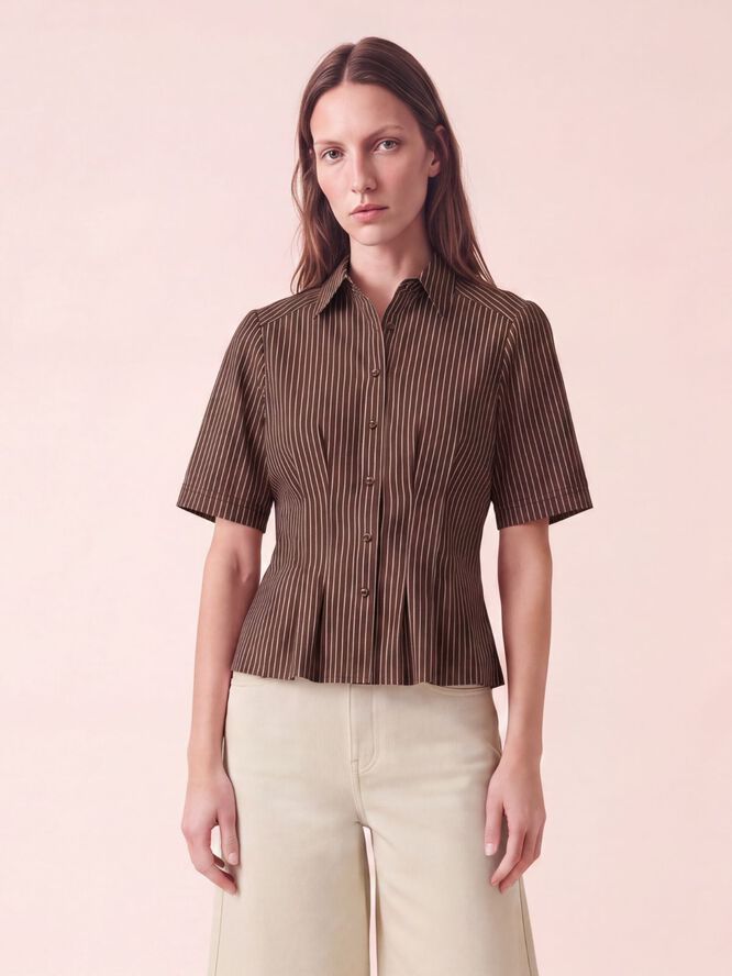 Neo Noir x Magasin - Balara Slim Stripe Poplin Shirt