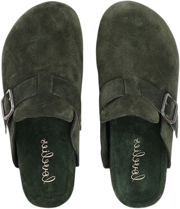 KAMAKURA - SILK COW SUEDE MULES WITH BUCKLE