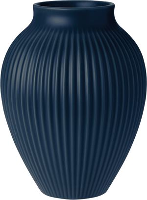 Knabstrup vas H 20 cm ripple mat dark blue