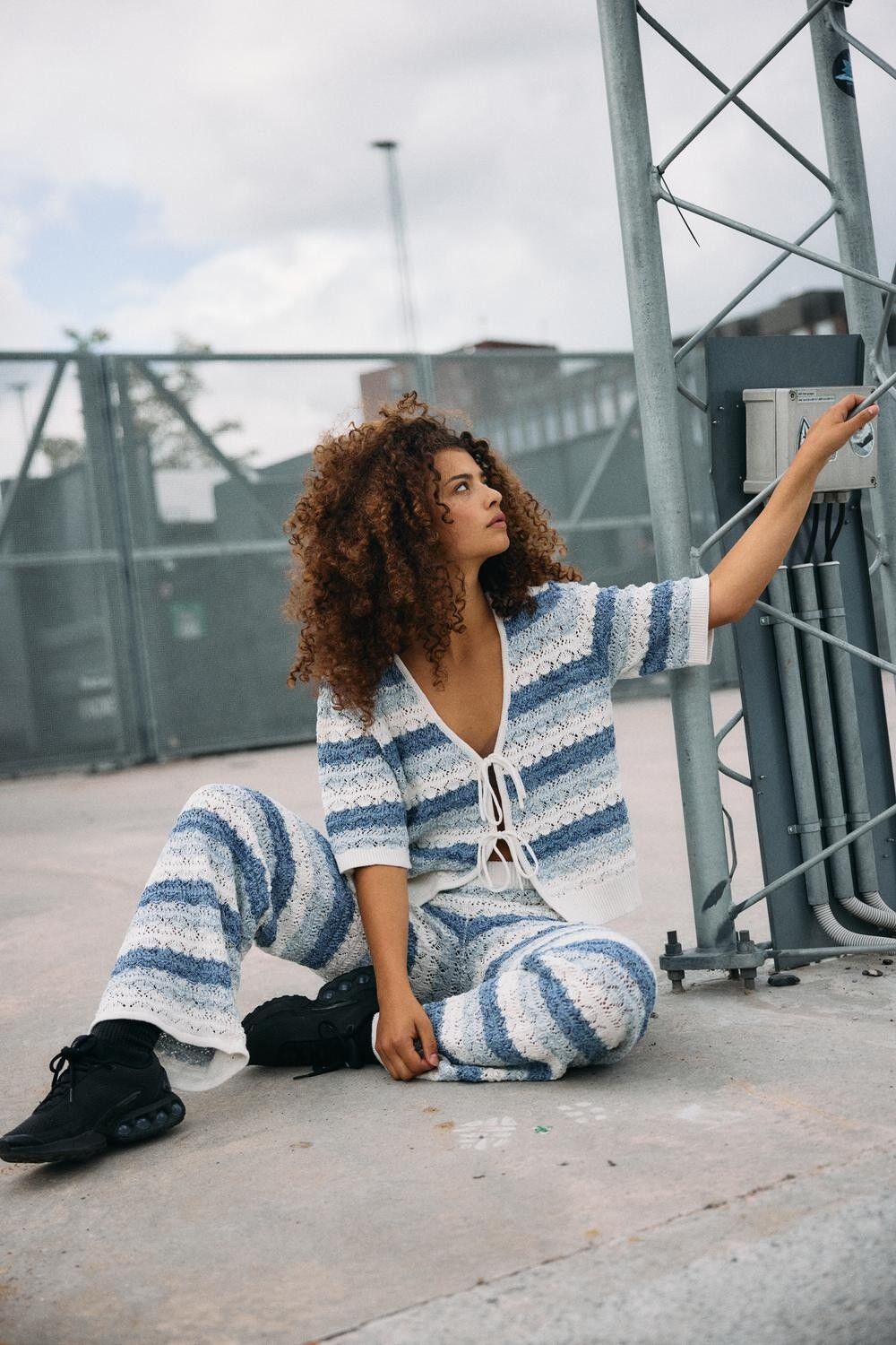 Nmlaika S/S Tie Knit Top Fwd