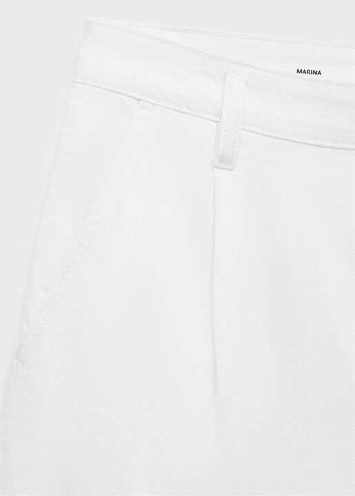 Mid-rise denim bermuda shorts with