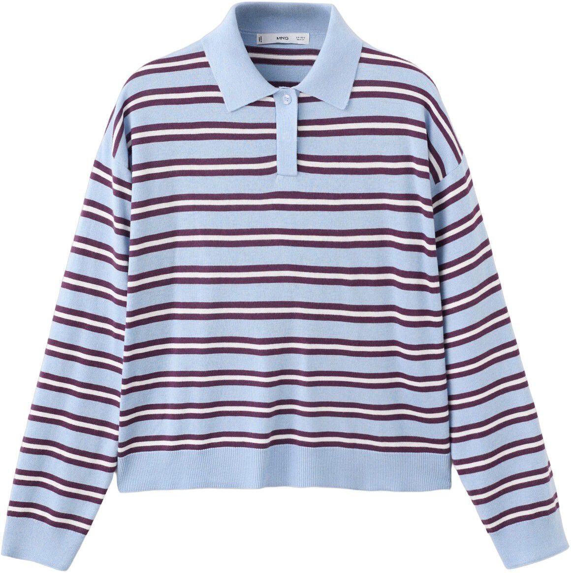 Striped polo-neck sweater