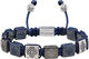 Men's Ceramic Flatbead Bracelet in Blue and Silver