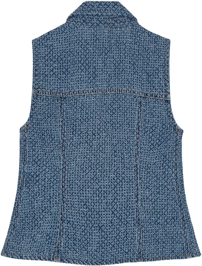 Fluffy Denim Fitted Top