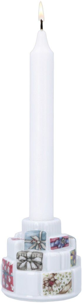 Hammersh&oslash;i Christmas Gaver lysestage &Oslash;7. 5 cm hvid m. deko