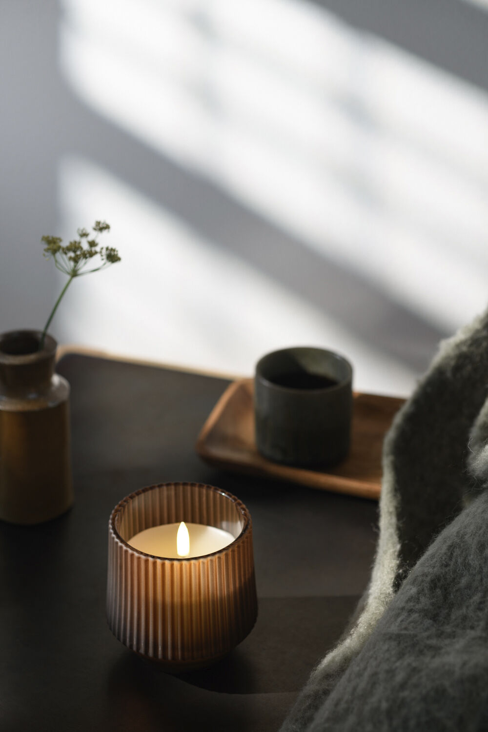 Scented wax glass candle, Awaken, Brown, 8,5x9,5 cm *