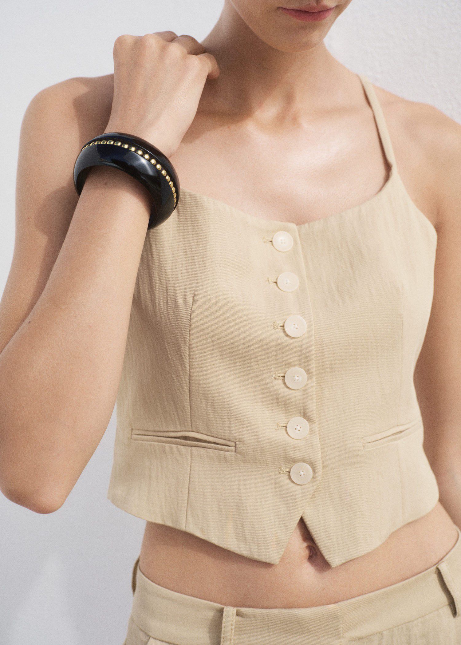 Suit vest with thin straps