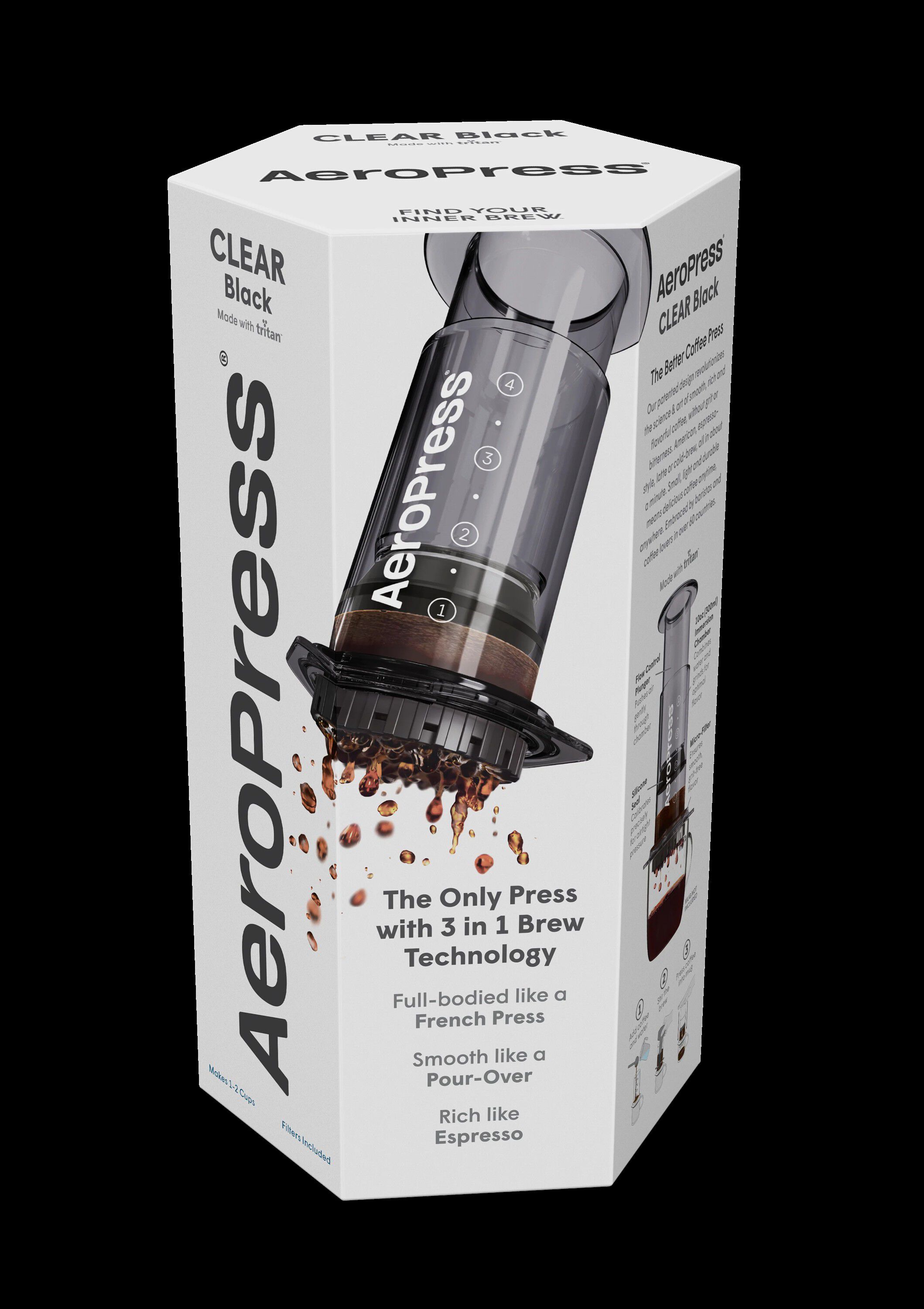 Aeropress Clear Colors Black Coffee Press