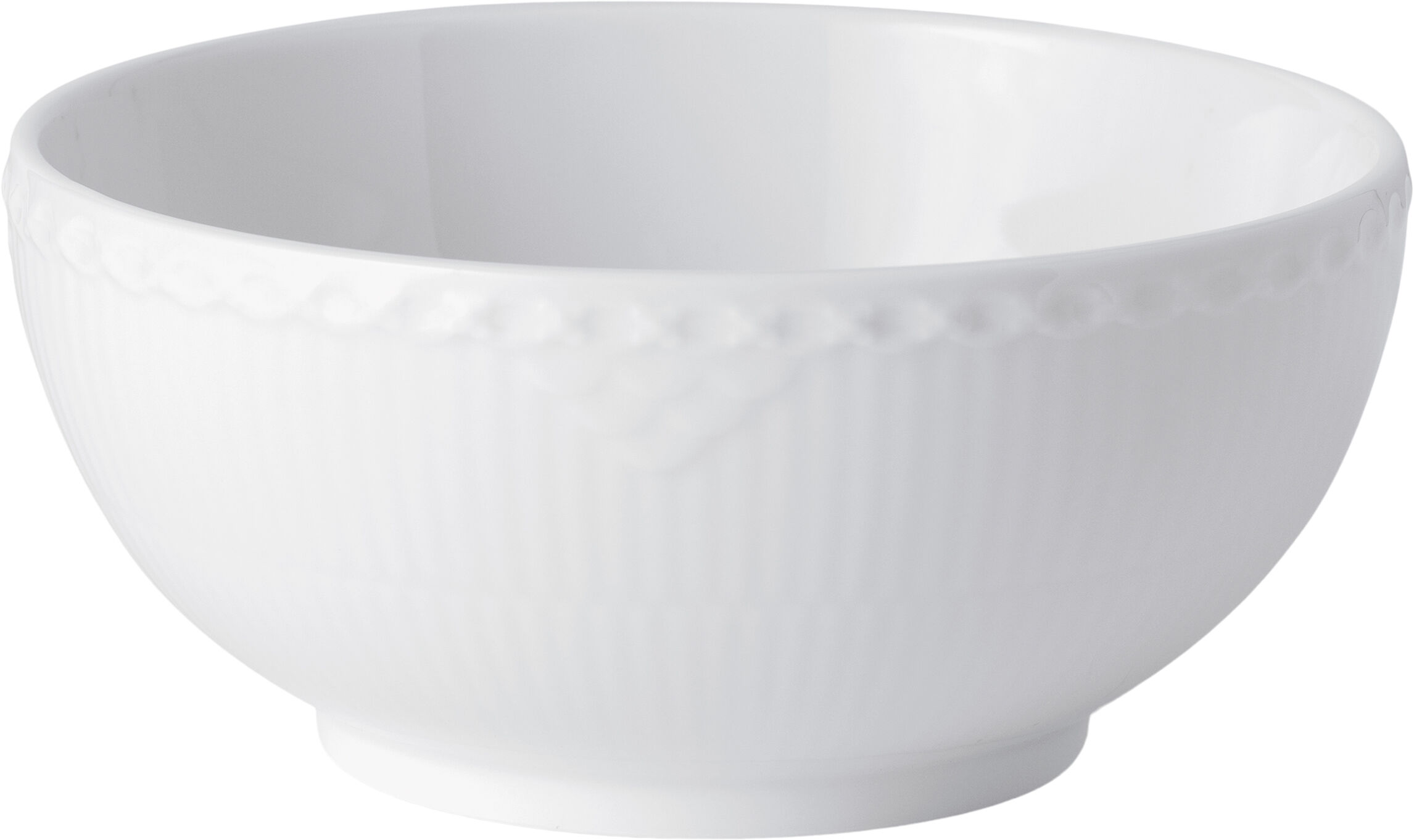 Hvid Riflet Halvblonde 15 cm Sk&aring;l