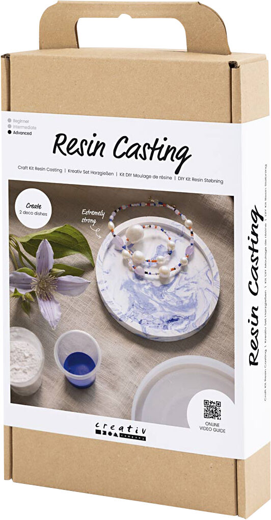 DIY Kit Resin St&oslash;bning, Rund bakke med marmorering