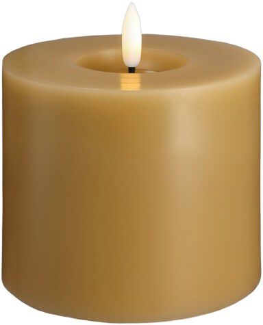 Moods & More - LED Pillar Candles, Silk, Melted, Honey mustard, 99x100