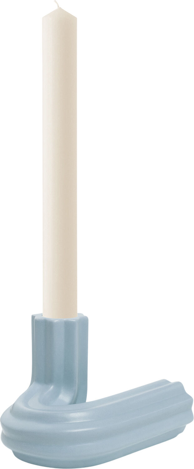 CANDLE HOLDER TEMPLO LIGHT BLUE