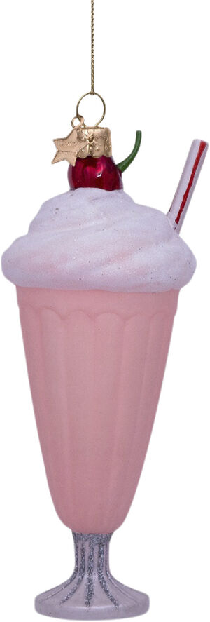 Ornament glass soft pink milkshak
