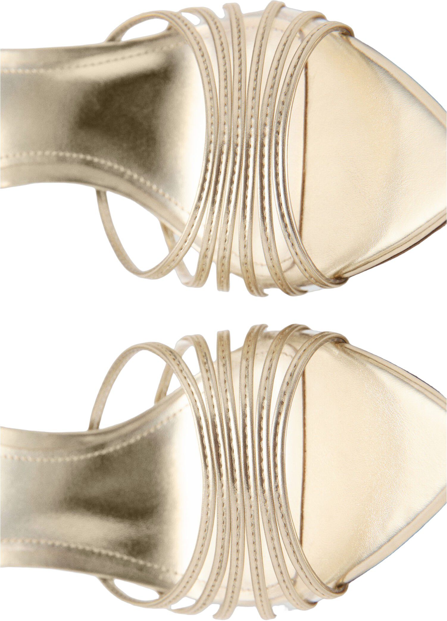 Metallic strappy heeled sandal