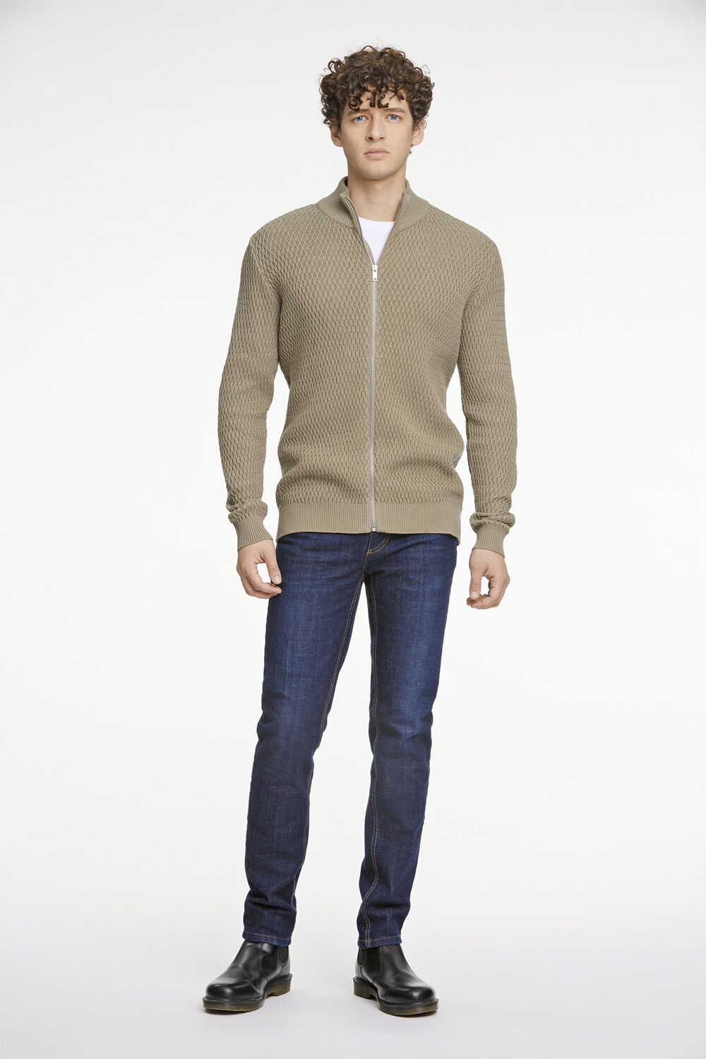 Zip through structure cardigan