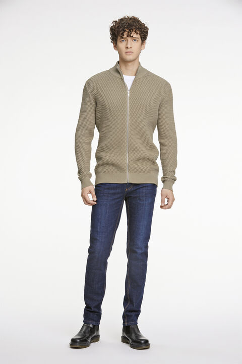 Zip through structure cardigan