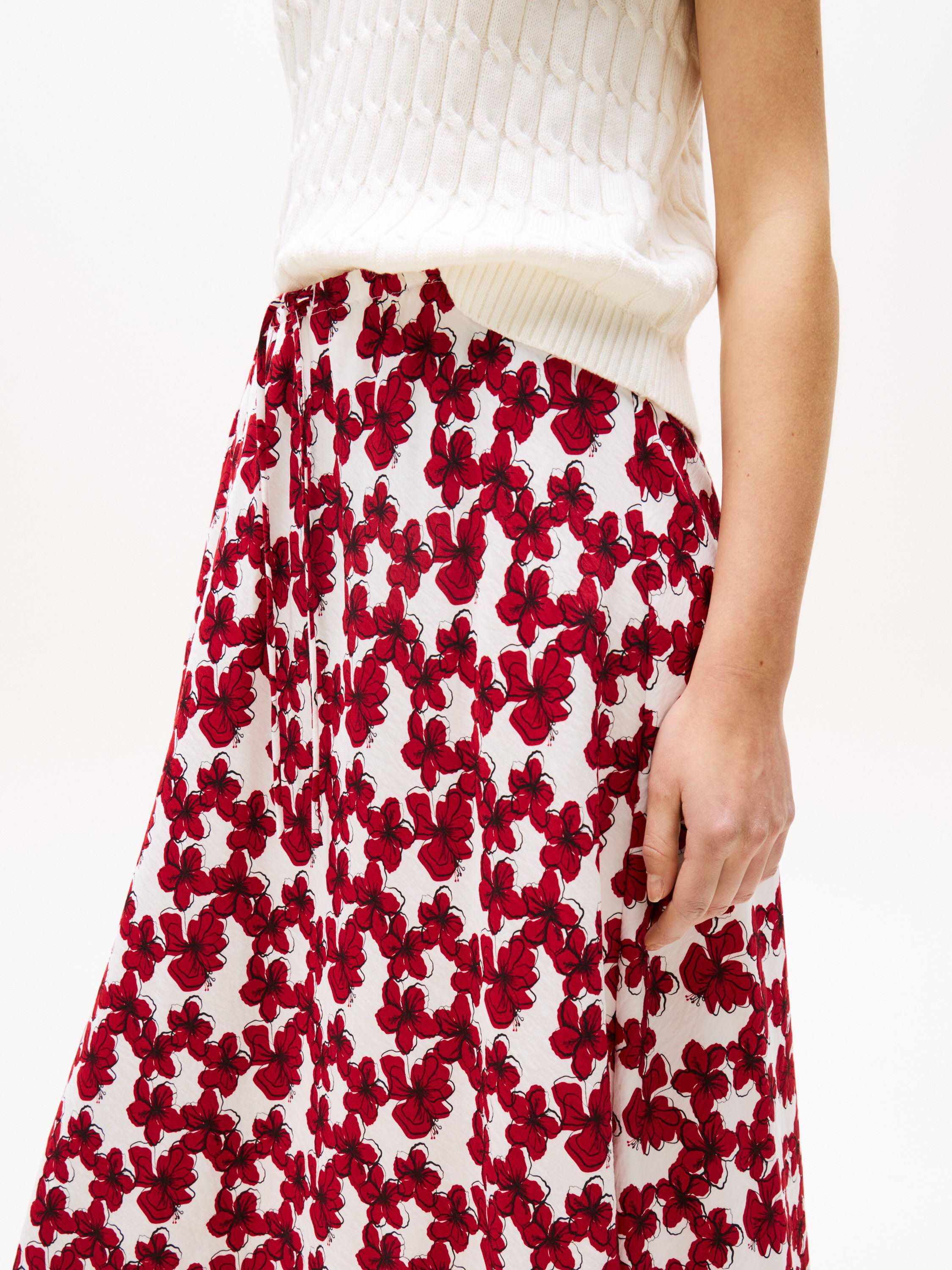 TEXTURED MIDI BIAS SKIRT