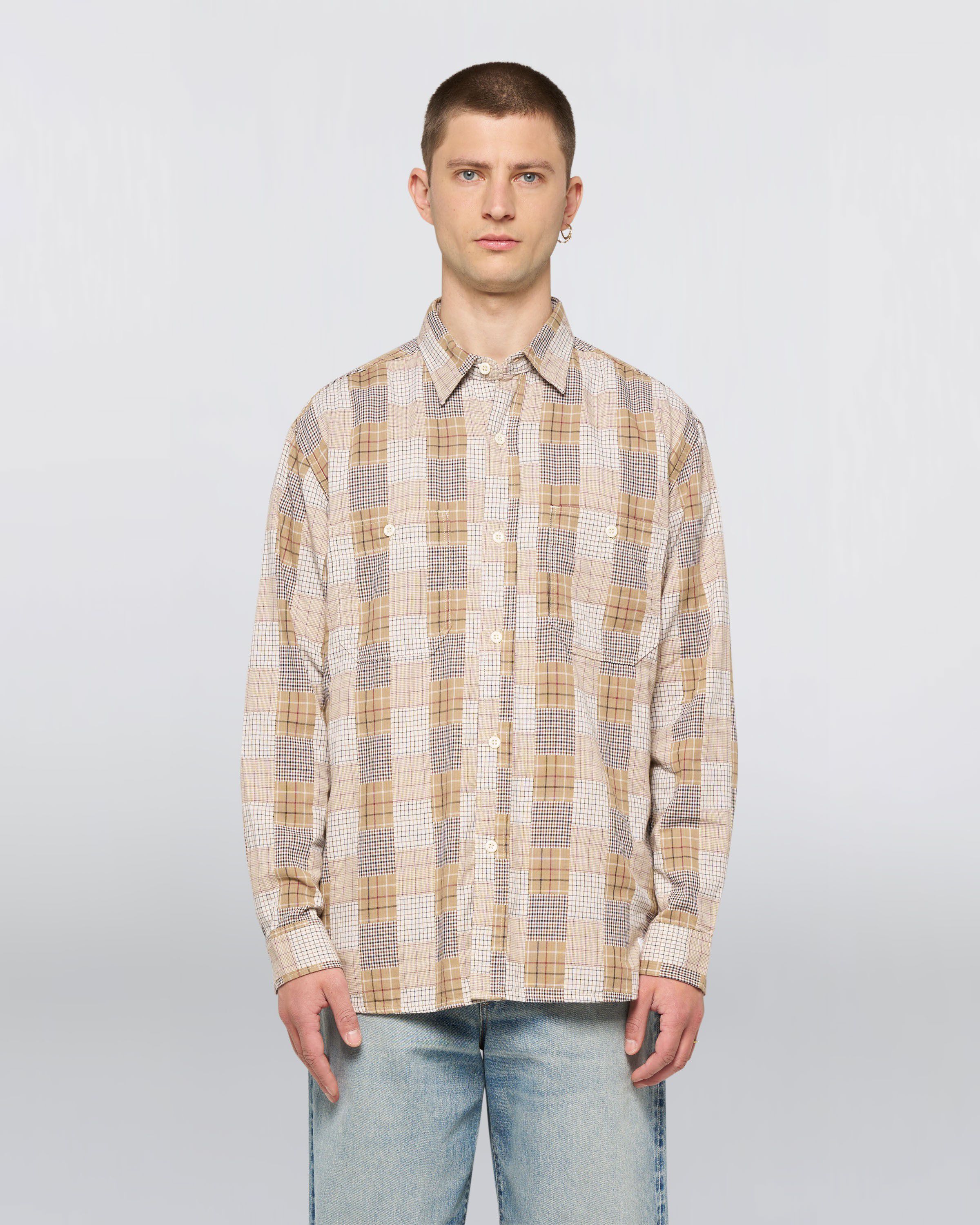 Work Shirt Ls-Beige/Brown