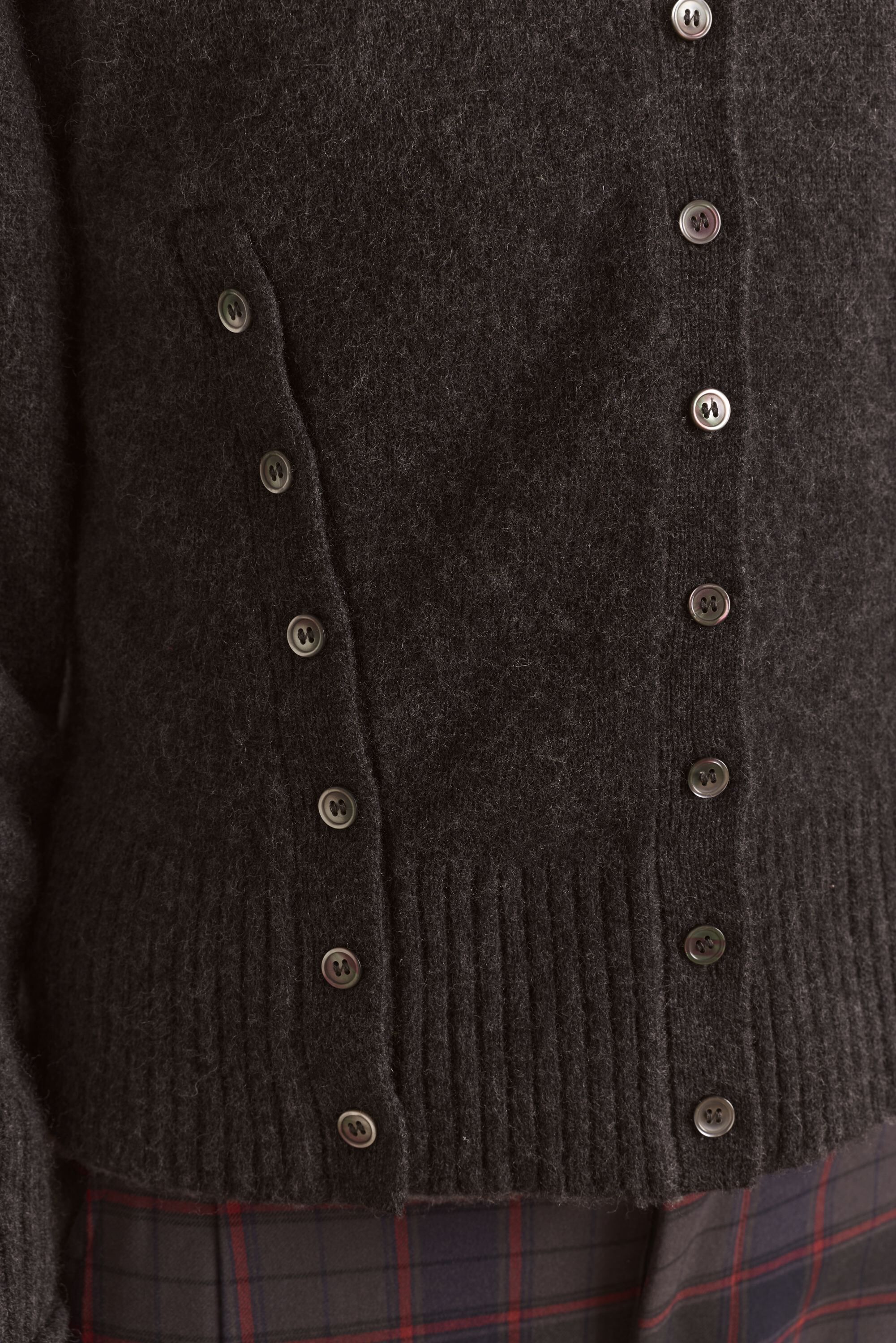 FRANNY 100% MERINO WOOL CARDIGAN - NAVY STRIPE