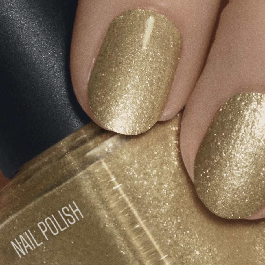 Nail Polish Glitter Gold