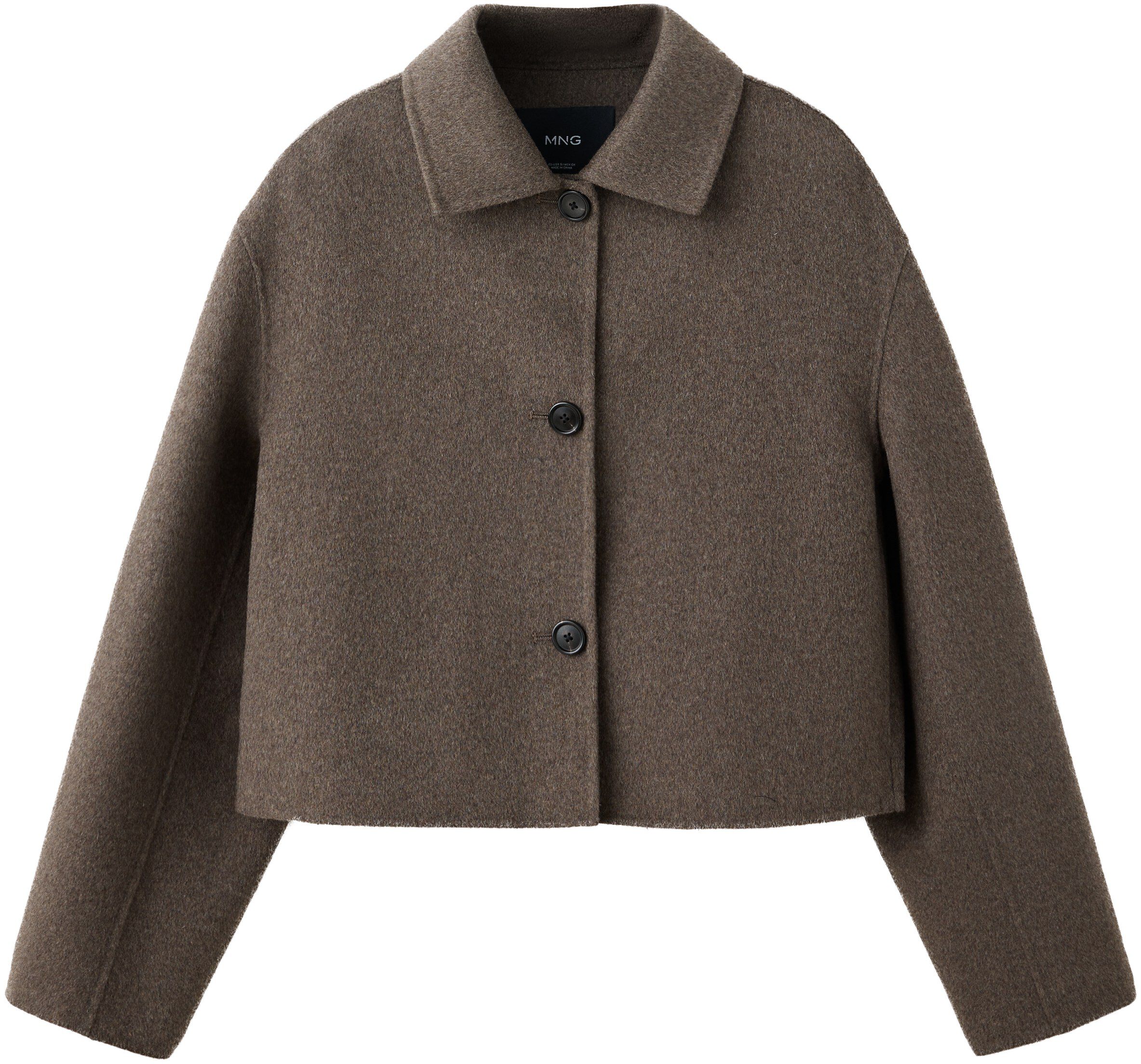 Wool-blend lapel jacket