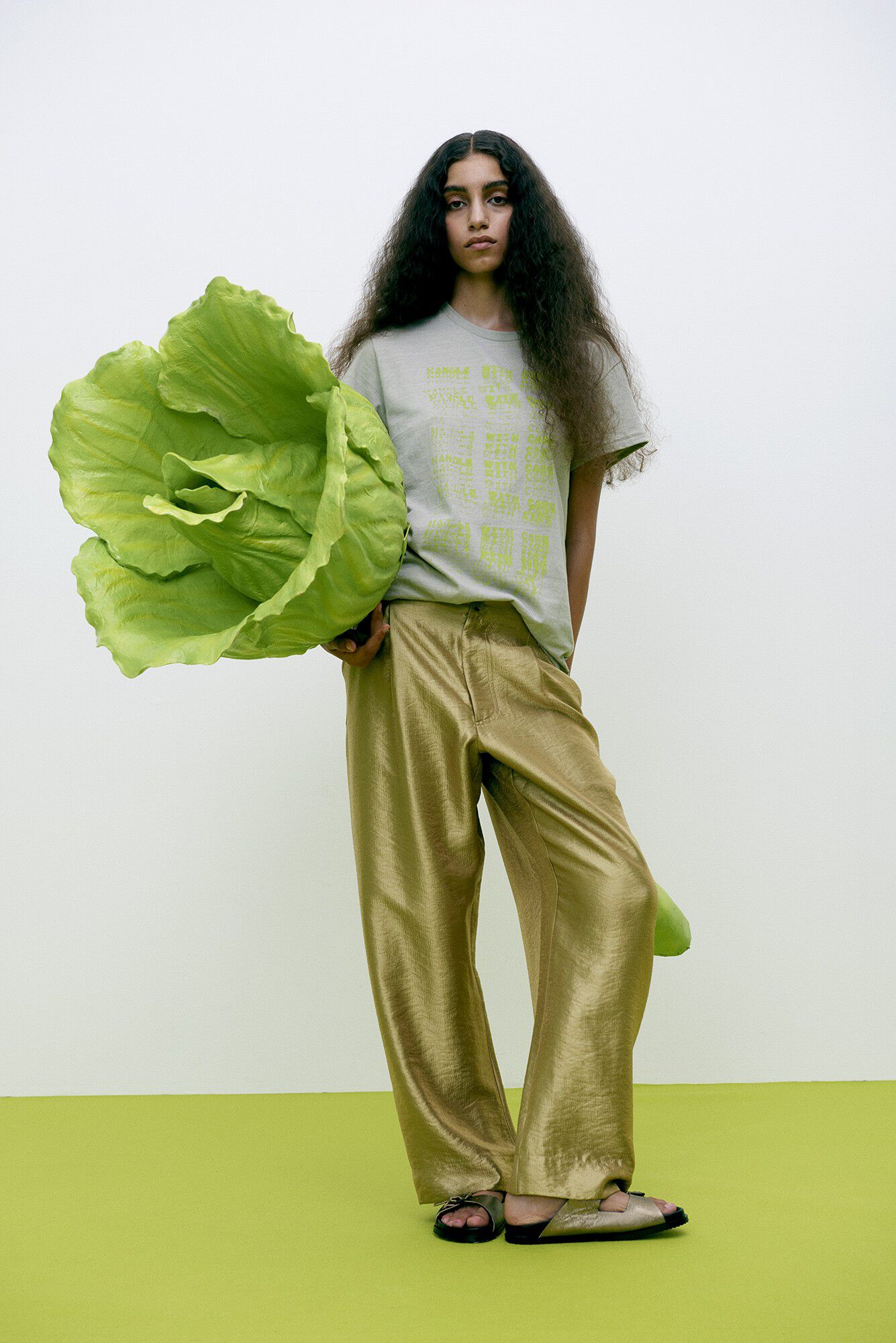 Woven gold pants - Thalia