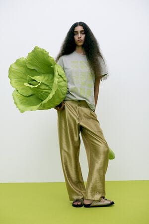 Woven gold pants - Thalia