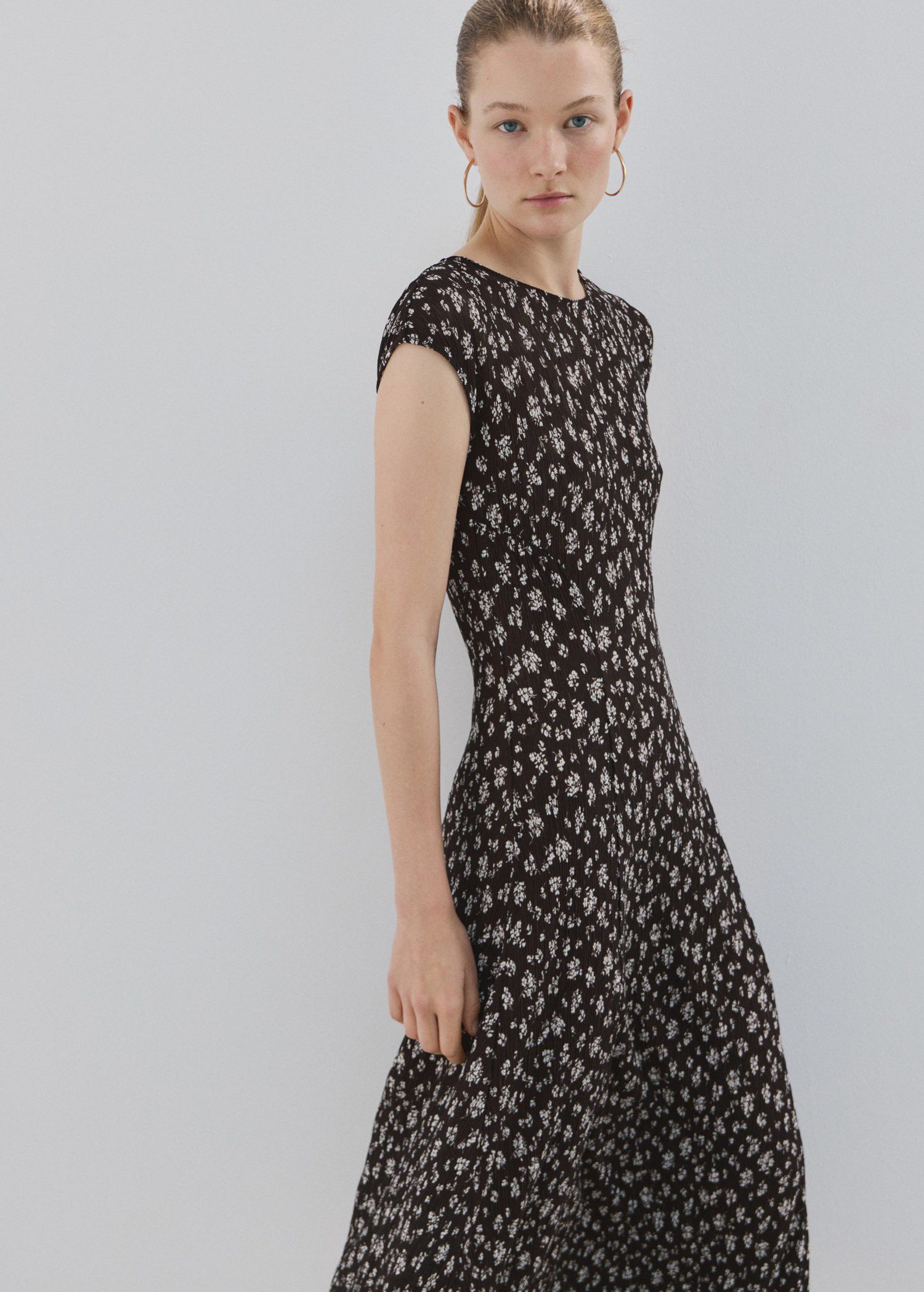 Floral-print midi-dress