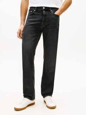 Dover Whiskered Regular Straight Leg Black Jeans