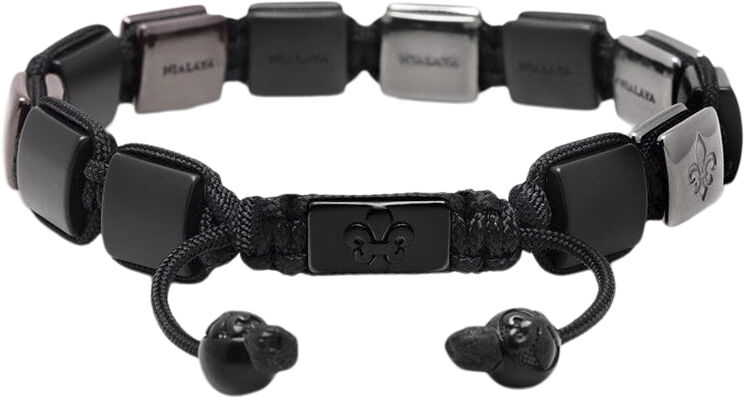 Men's Ceramic Flatbead Bracelet in Red and Matte Black