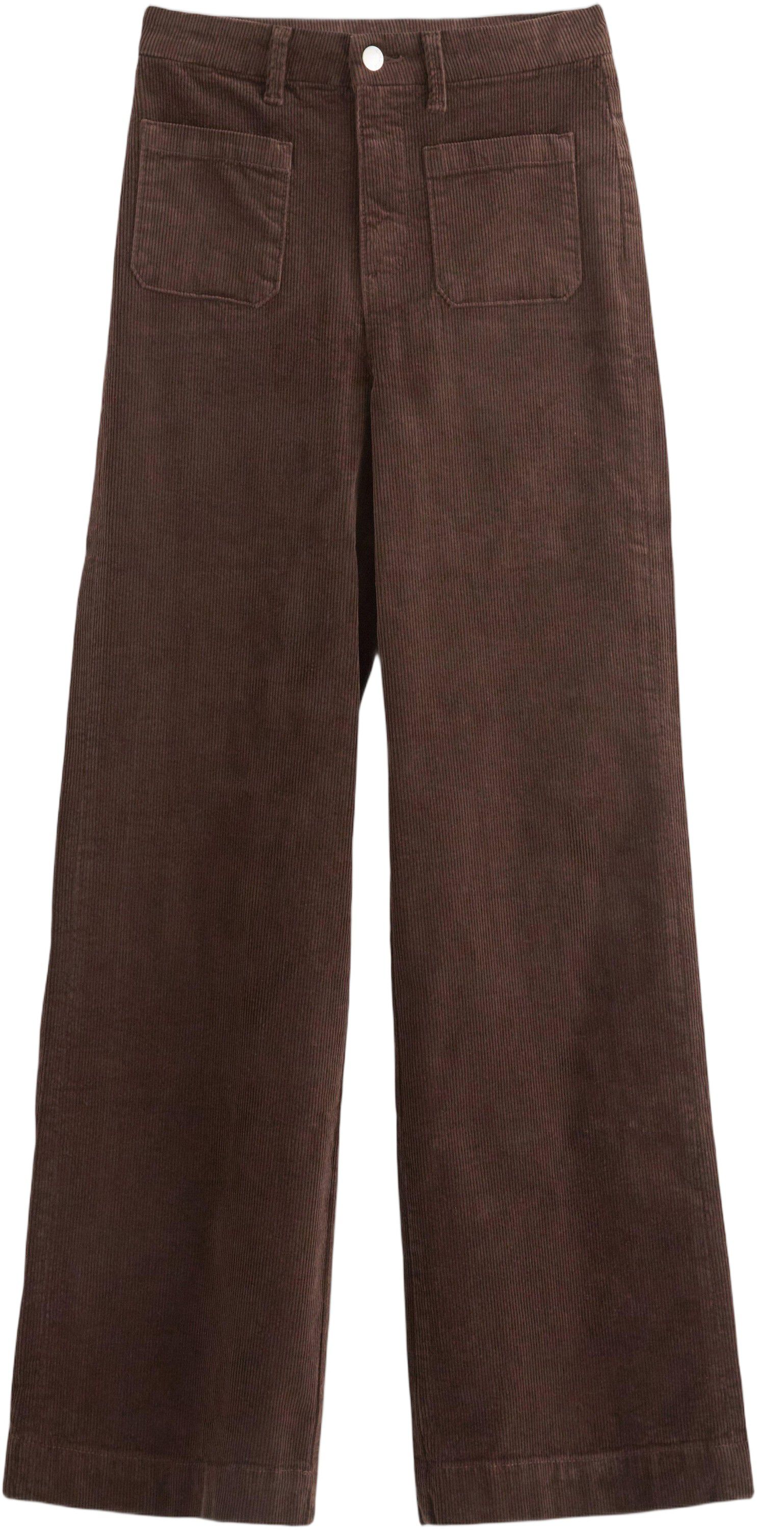 High waist trousers in corduroy wit