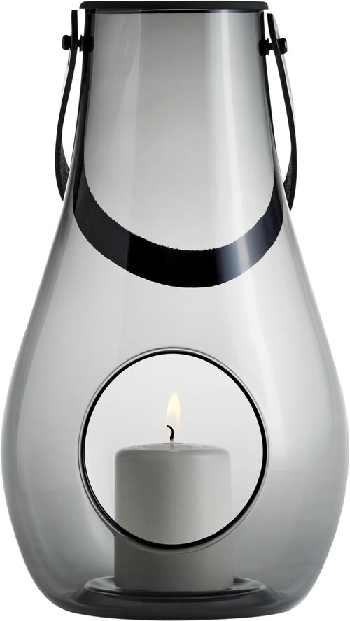 DWL Lanterne, smoke m. sort hank, H 29 cm