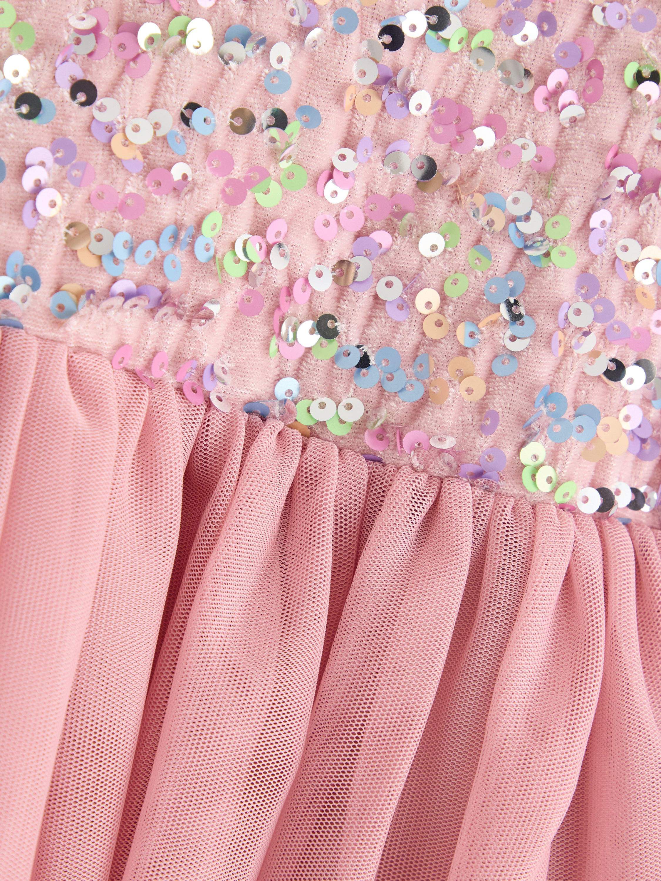 Festive long sleeve dress with a se