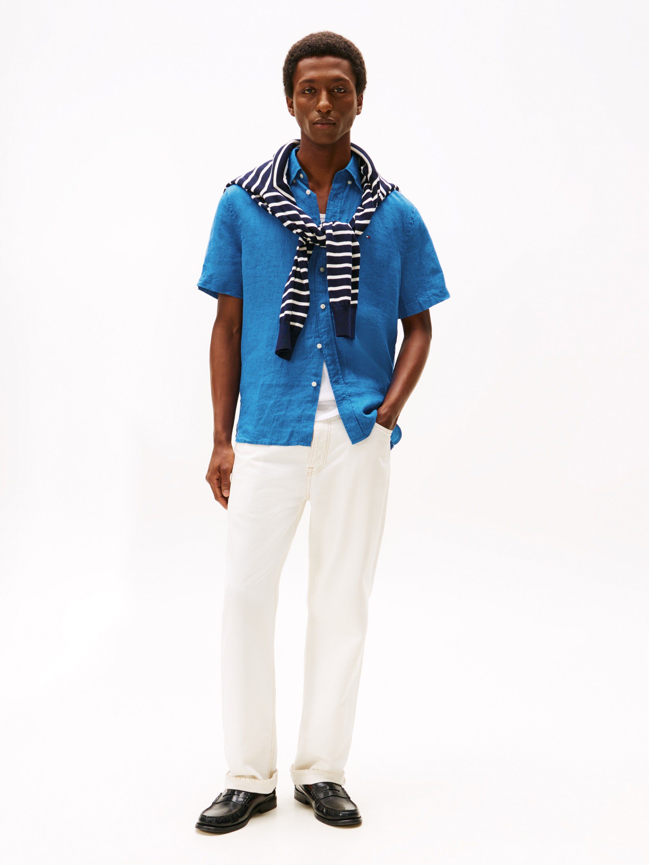 Regular Fit Washed Linen Short Sleeve Shirt