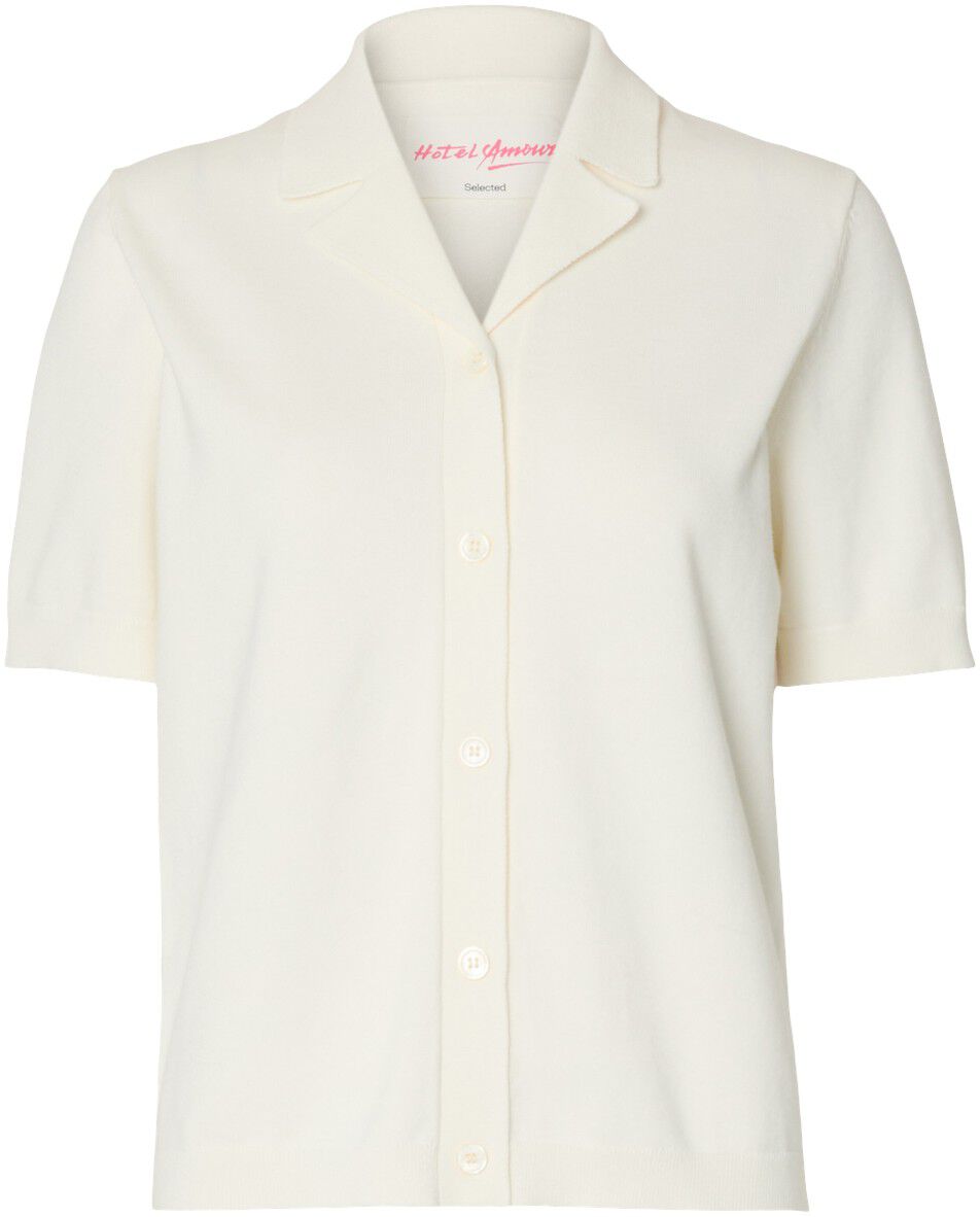 Slfamour Ss Knit Polo Cardigan