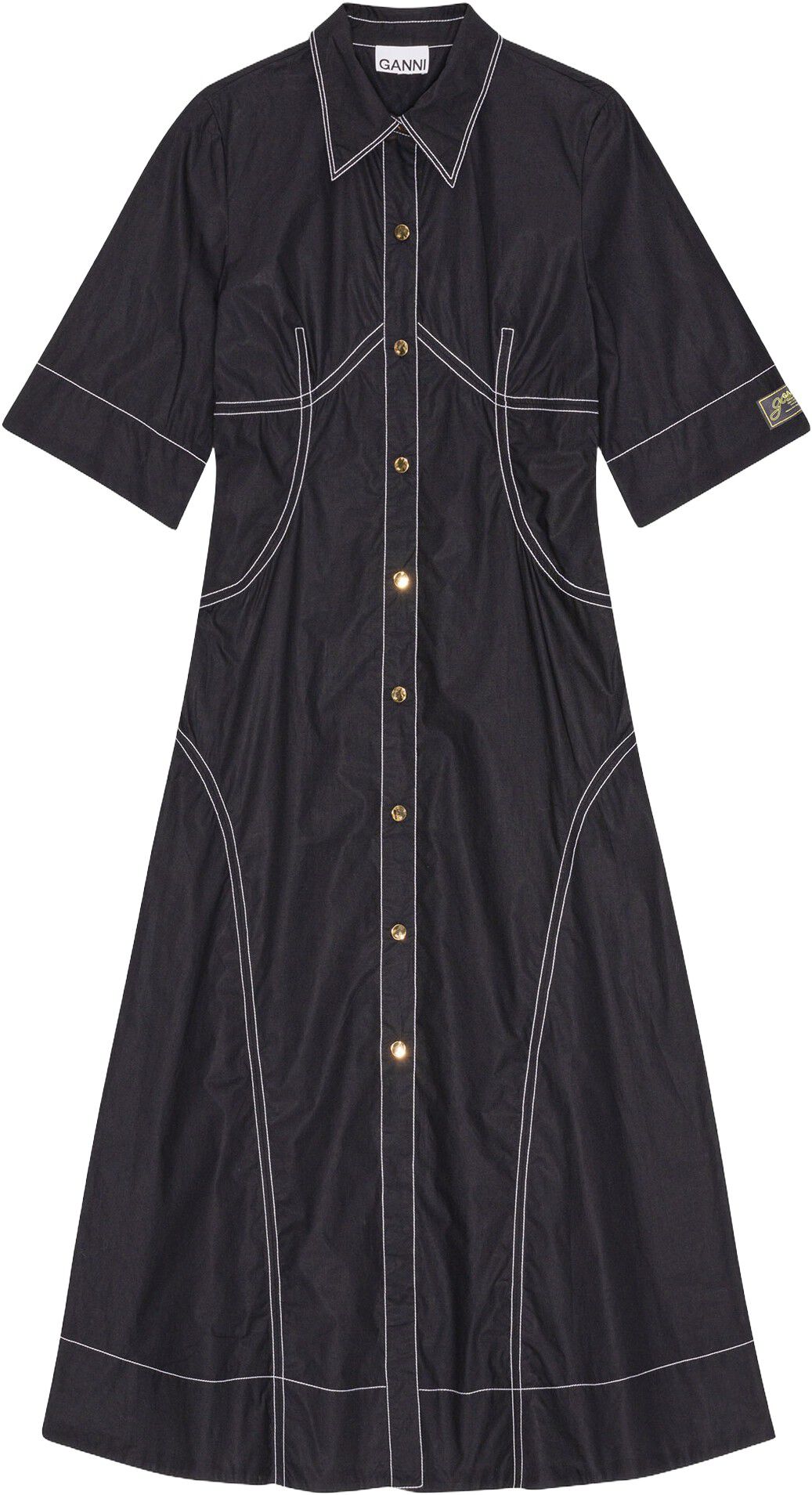 Cotton Poplin Long Shirt Dress