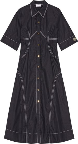 Cotton Poplin Long Shirt Dress