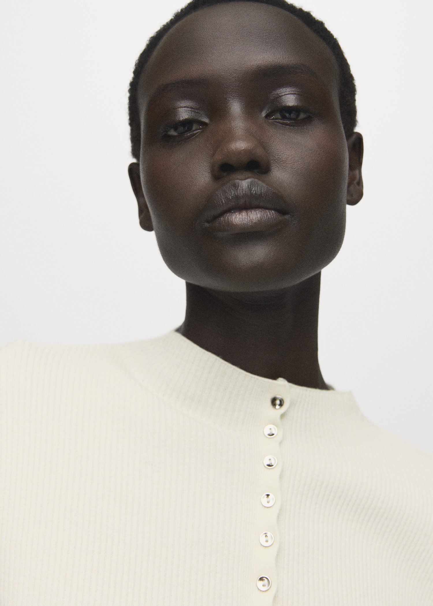 Fine rib knit cardigan