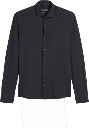 Spread collar, long sleeve, round h