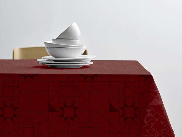 Duk 140x320 Star Damast Red