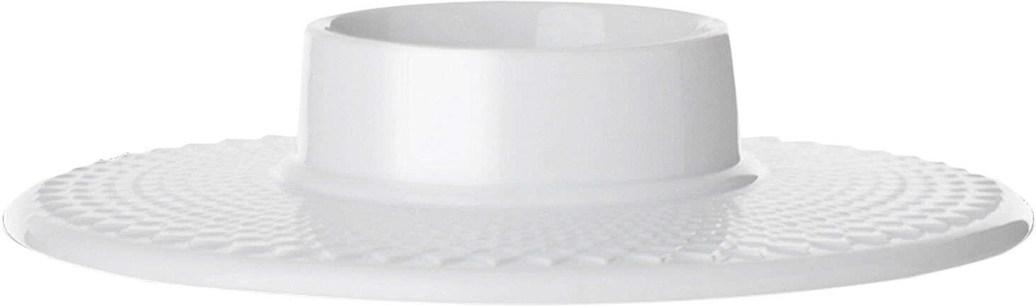 Rhombe Bloklysestage &Oslash;14,5 cm hvid porcel&aelig;n