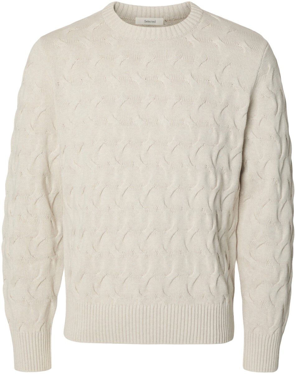 Slmcarlos Ls Cable Crew Neck Noos