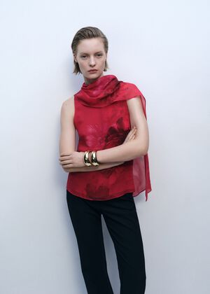 Floral blouse with scarf